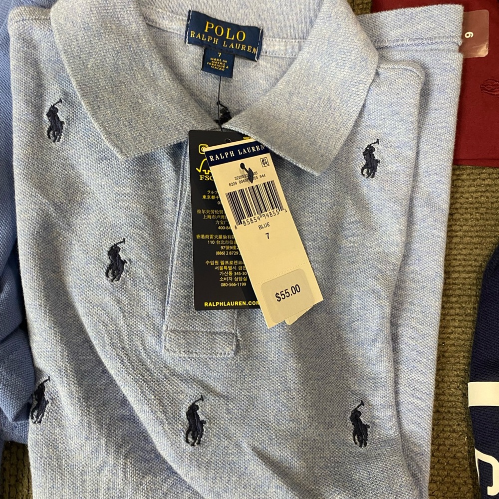 Polo Ralph Lauren brand new size 7 polo shirt blue